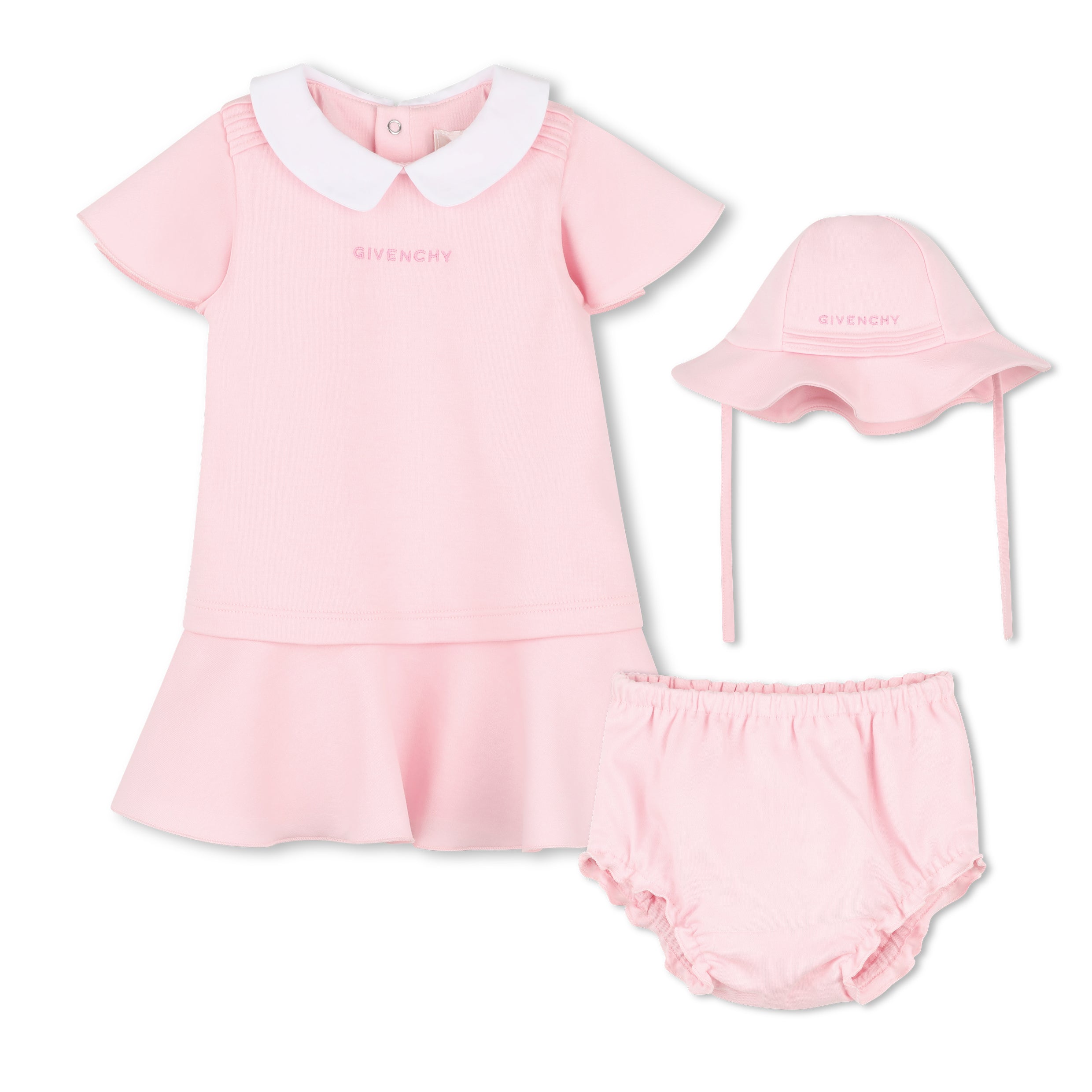 Cotton Dress, Bloomer &amp; Hat Set Givenchy