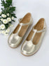 Champagne Gold T-Bar Mary Janes Chloe & Jule