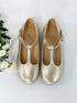 Champagne Gold T-Bar Mary Janes Chloe & Jule