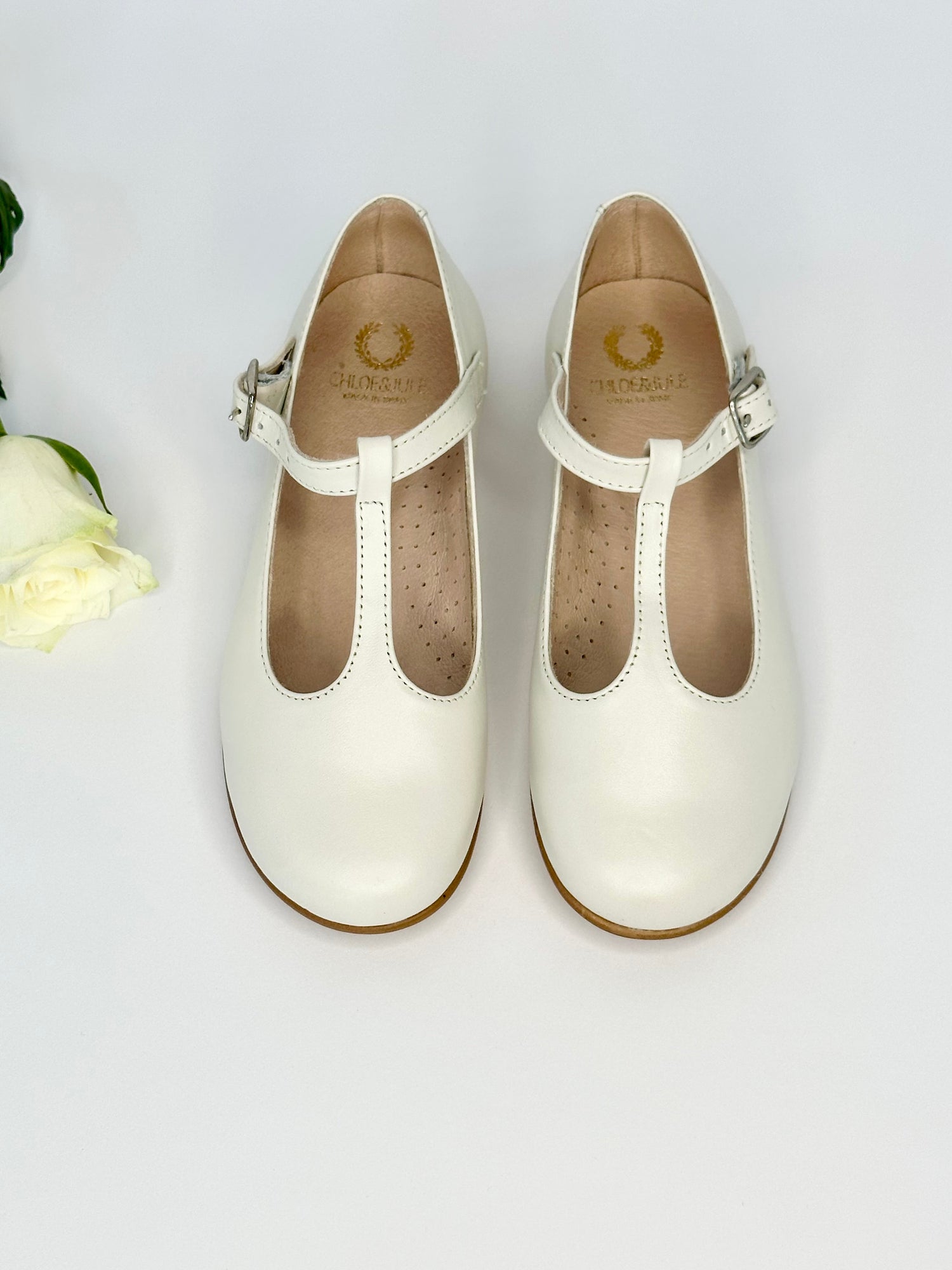 Bone Leather T-Bar Mary Janes Chloe &amp; Jule