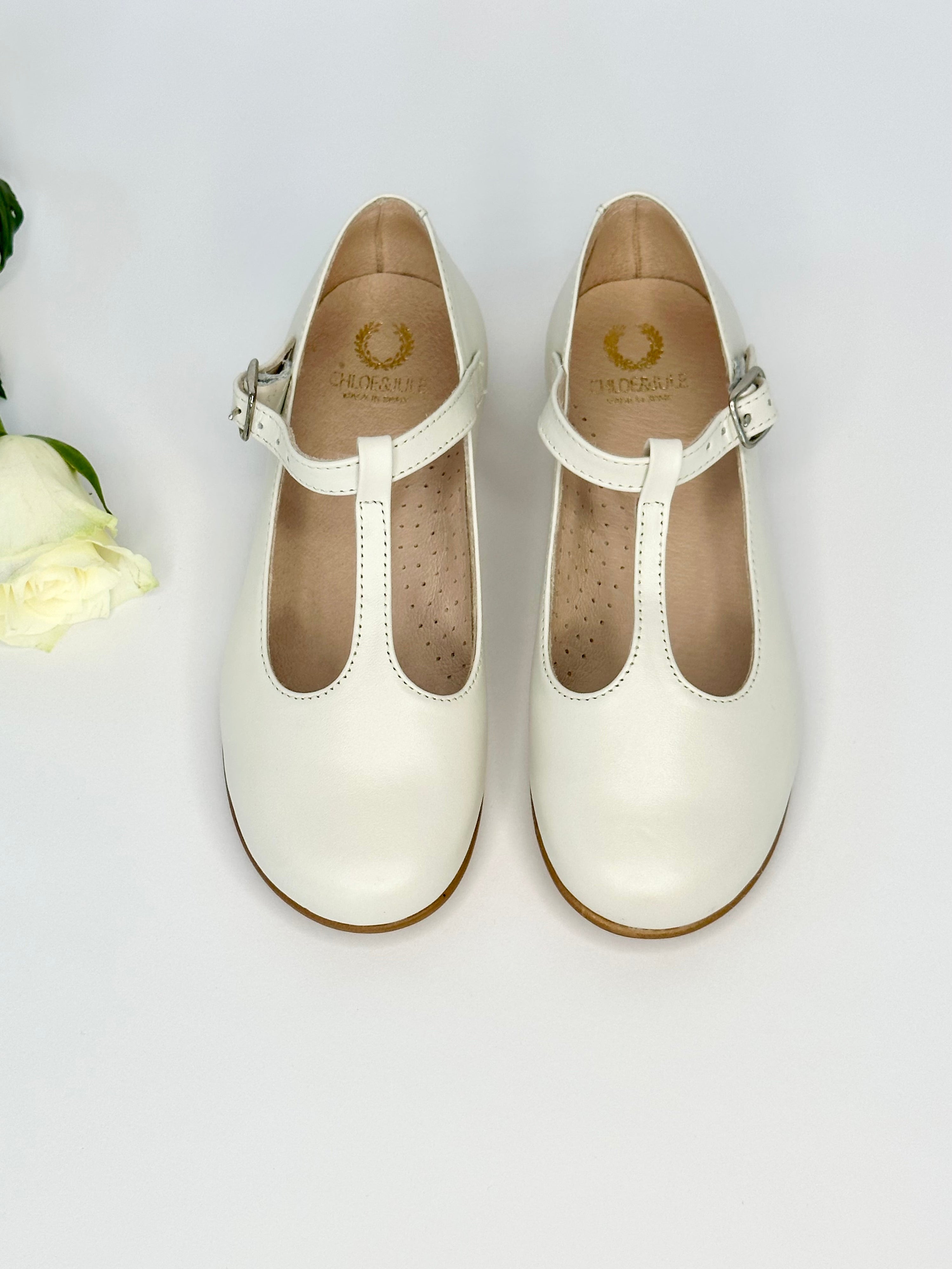 Bone Leather T-Bar Mary Janes Chloe &amp; Jule