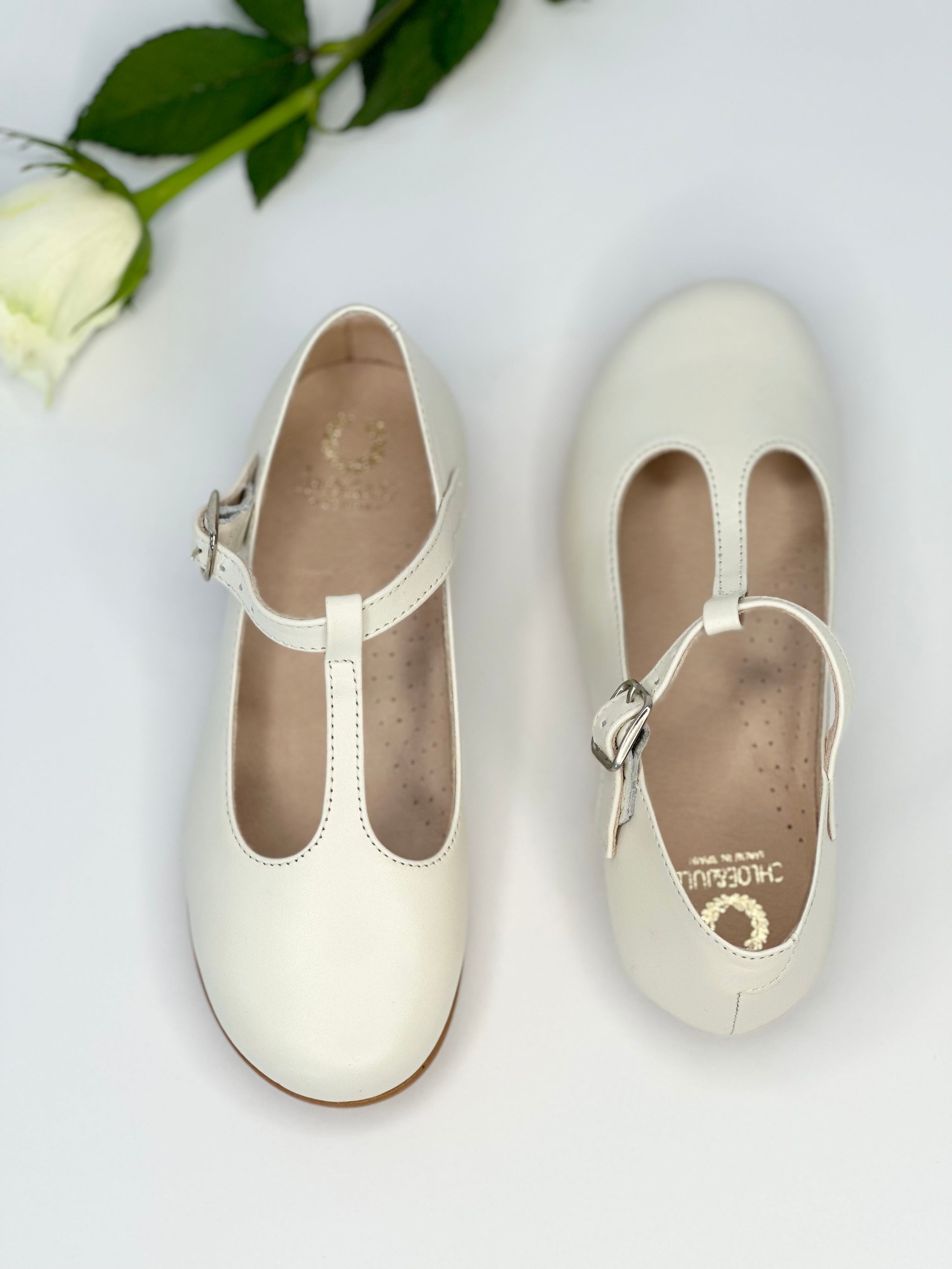 Bone Leather T-Bar Mary Janes Chloe &amp; Jule
