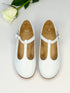 White Leather T-Bar Mary Jane Chloe & Jule