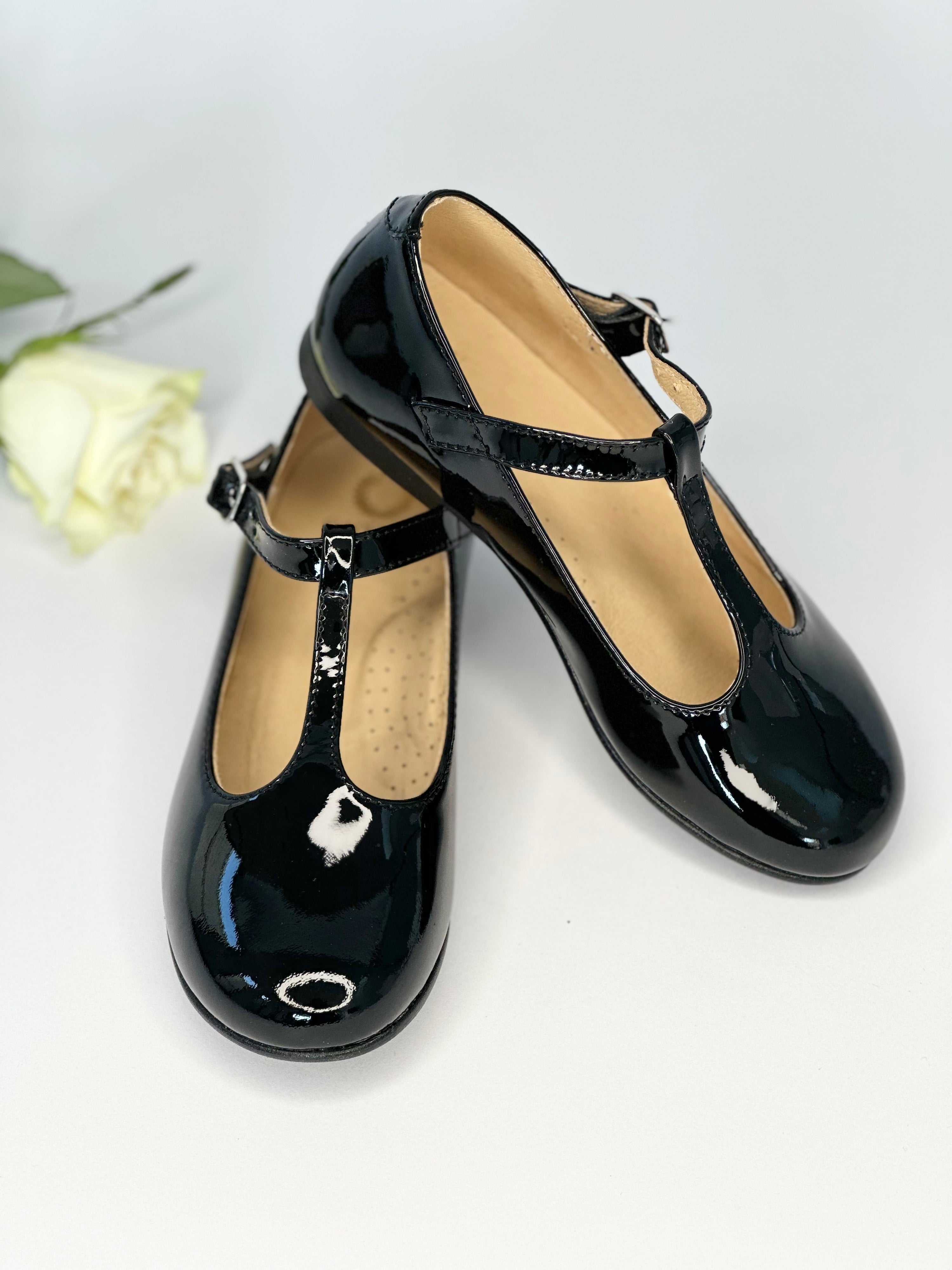 Black Patent T-Bar Mary Janes Chloe &amp; Jule