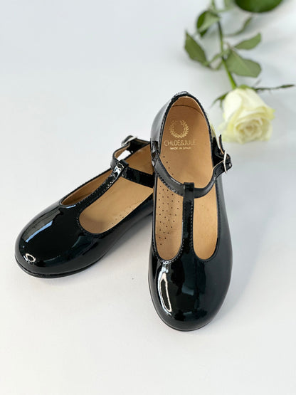 Black Patent T-Bar Mary Janes Chloe &amp; Jule
