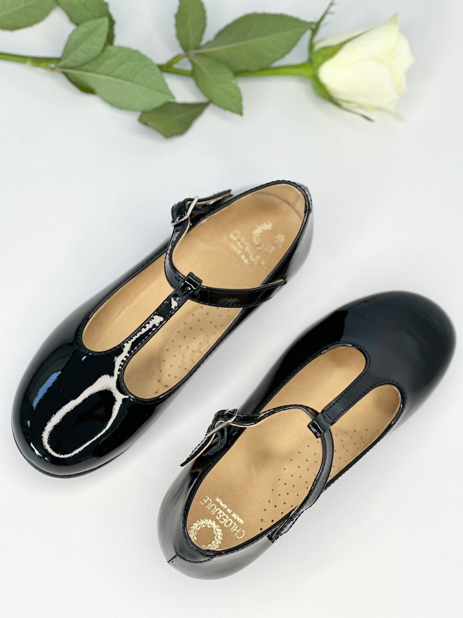 Black Patent T-Bar Mary Janes Chloe &amp; Jule