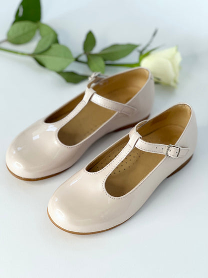Pearl Pink T-Bar Mary Janes Chloe &amp; Jule