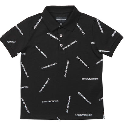 Boys Allover Logo Polo Shirt Emporio Armani