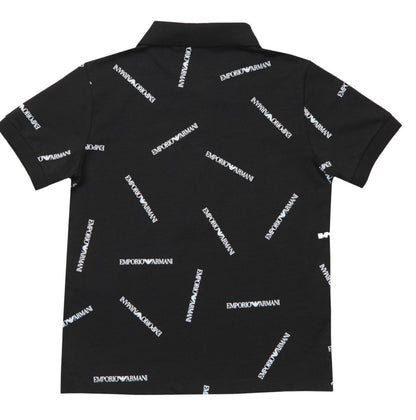 Boys Allover Logo Polo Shirt Emporio Armani