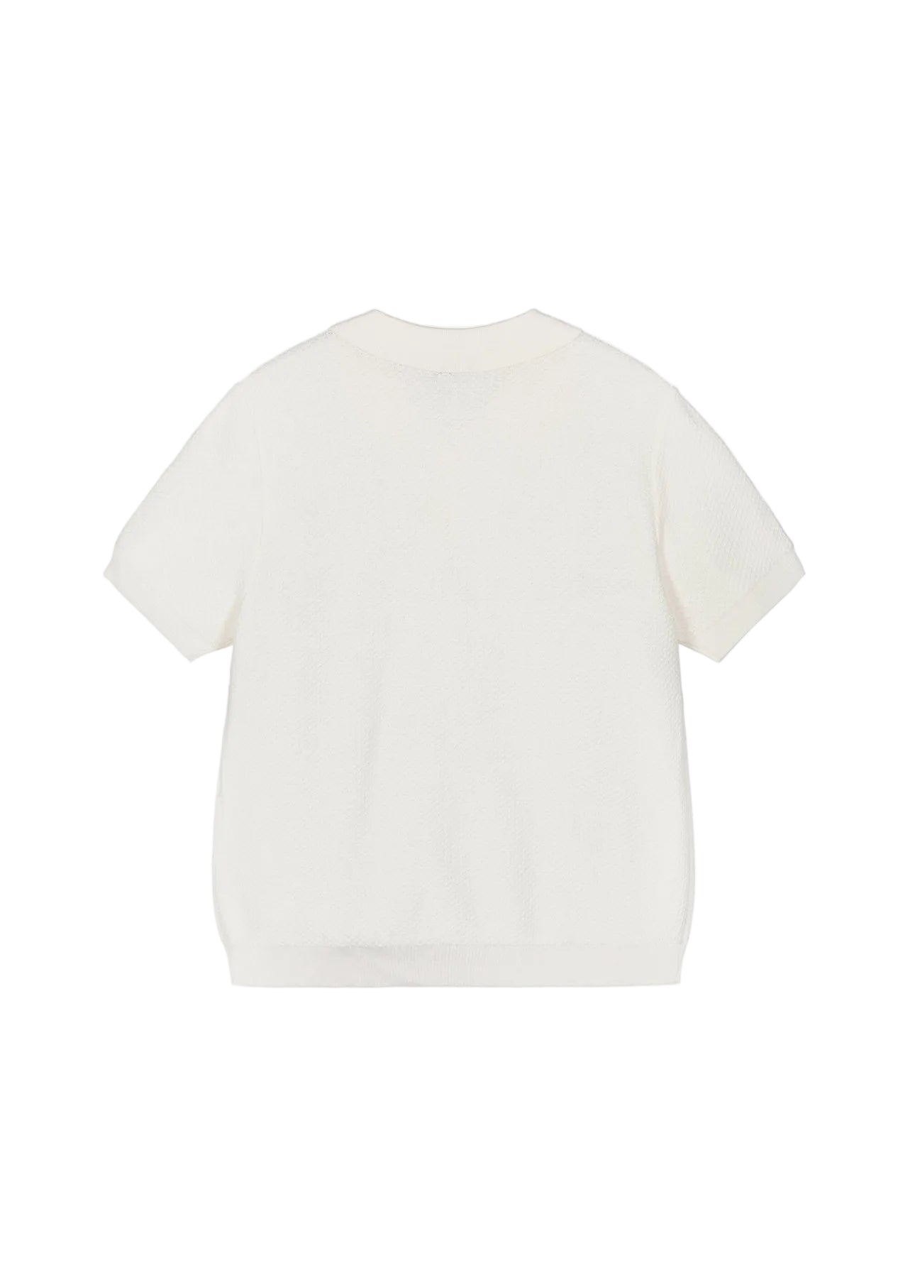 Boys Textured Knit Polo Top Emporio Armani
