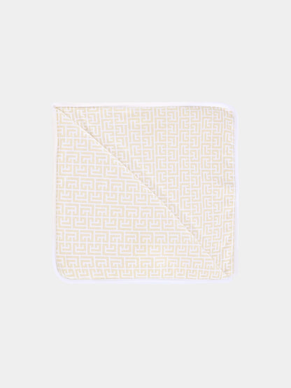 Monogram Jacquard Knit Baby Blanket Balmain