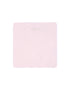 Pink square with a brand logo on a light pink background