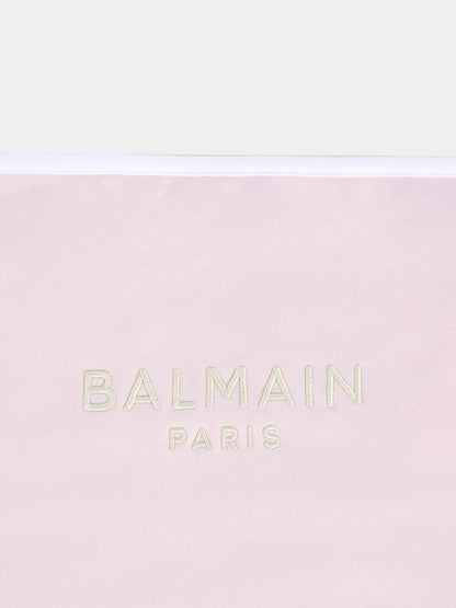 Monogram Jacquard Knit Baby Blanket Balmain