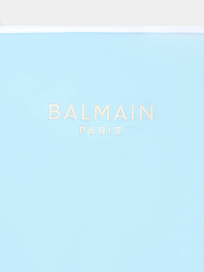 Monogram Jacquard Knit Baby Blanket Balmain