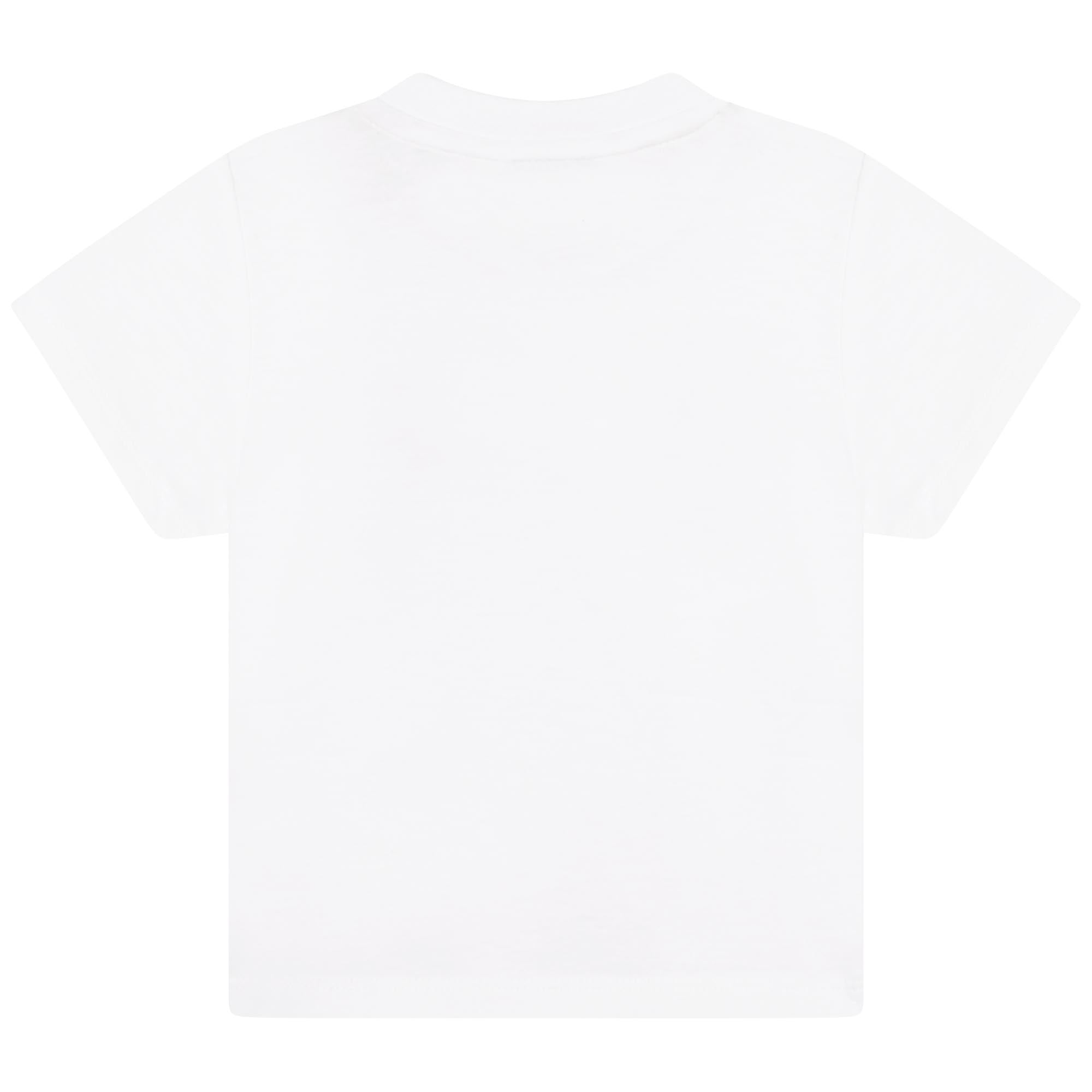 Cotton Jersey Short Sleeve T-Shirt with Shoulder Snap and Logo Hugo Boss