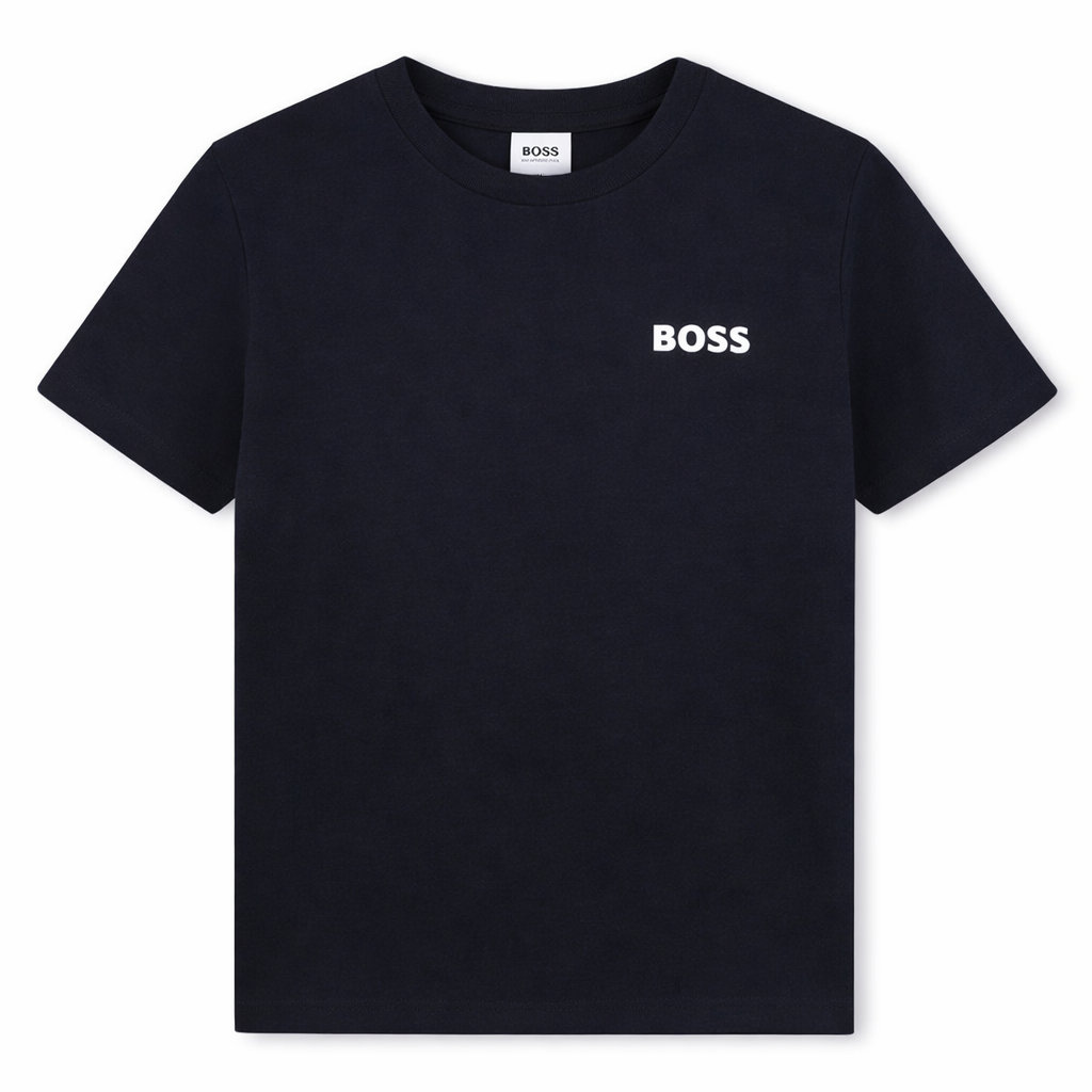Short Sleeve Cotton Jersey T Shirt with Chest Logo Hugo Boss