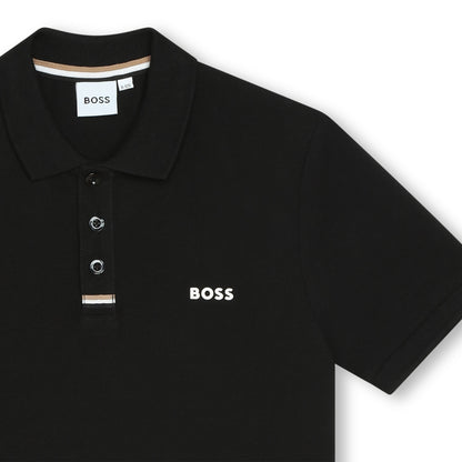 Short Sleeve Polo with Braid Collar Hugo Boss