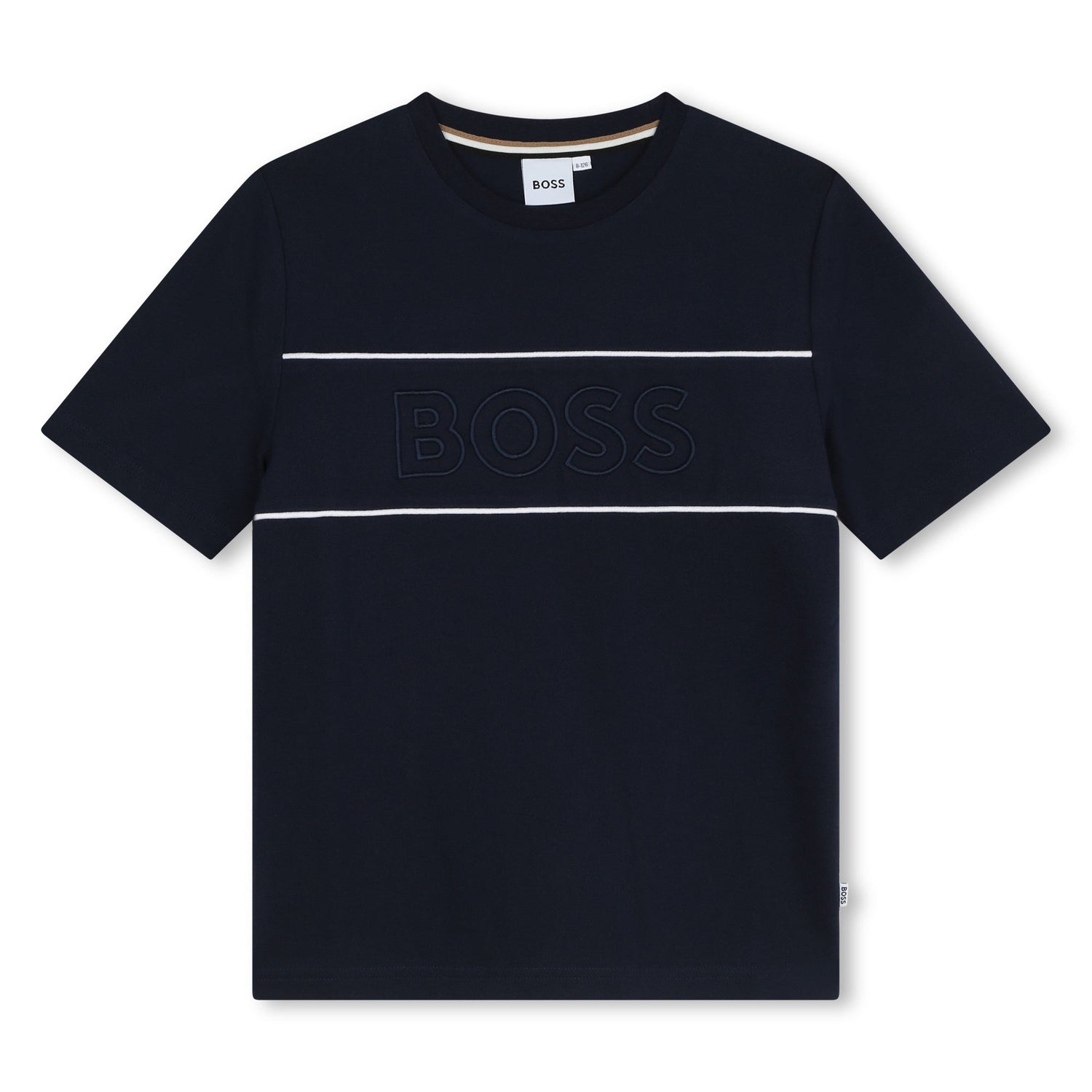 Short Sleeve Piqué Tee with Contrast Piping Hugo Boss
