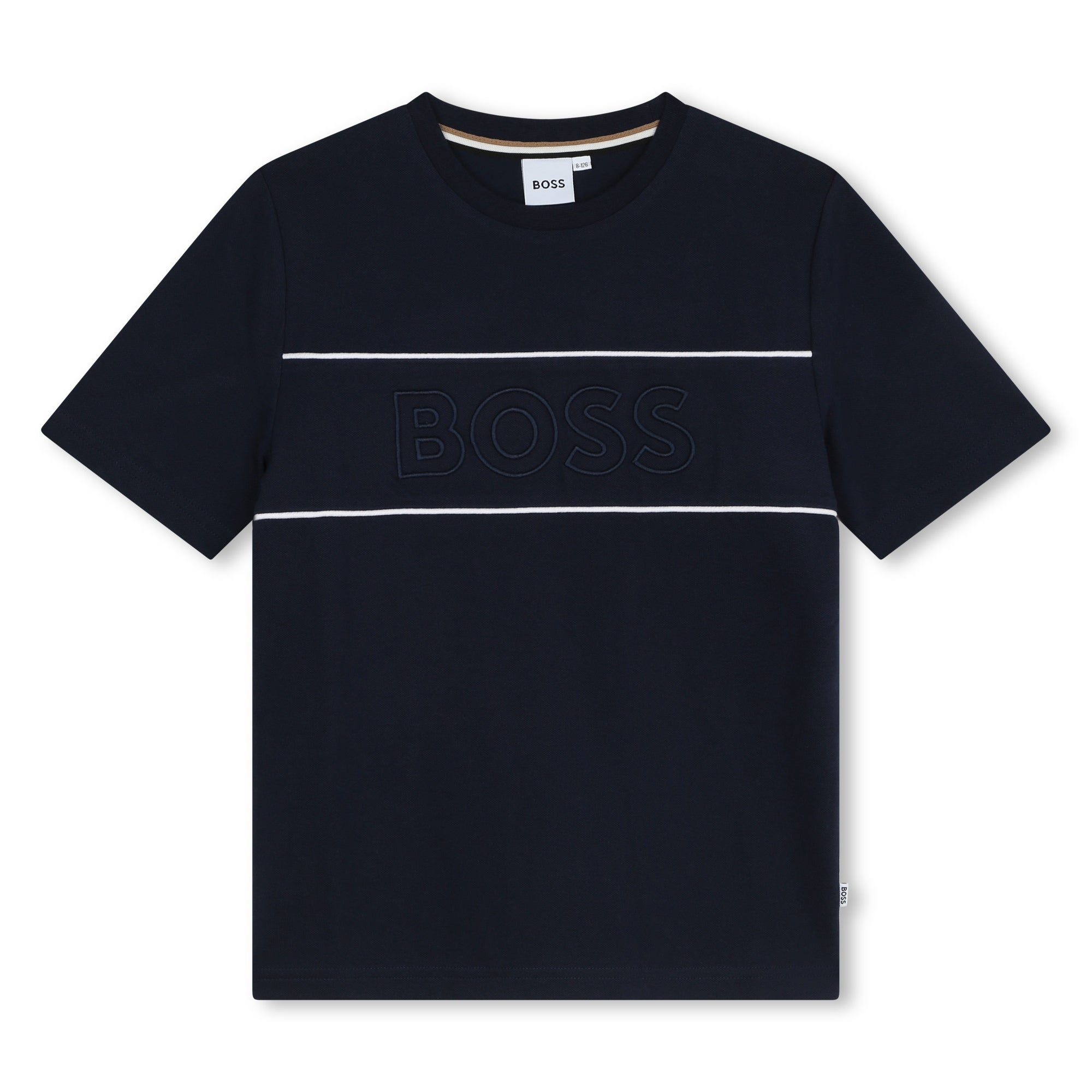 Short Sleeve Piqué Tee with Contrast Piping Hugo Boss