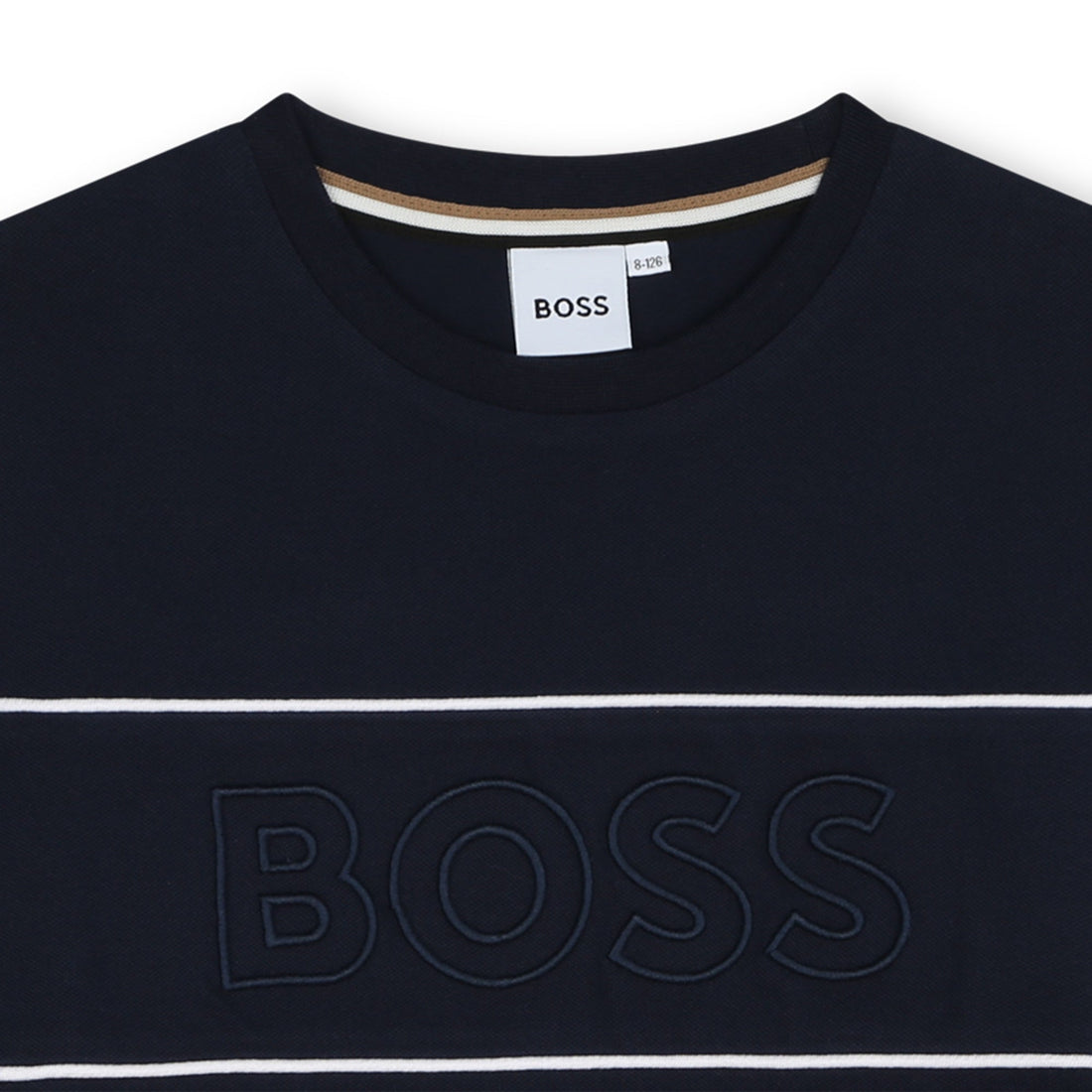 Short Sleeve Piqué Tee with Contrast Piping Hugo Boss