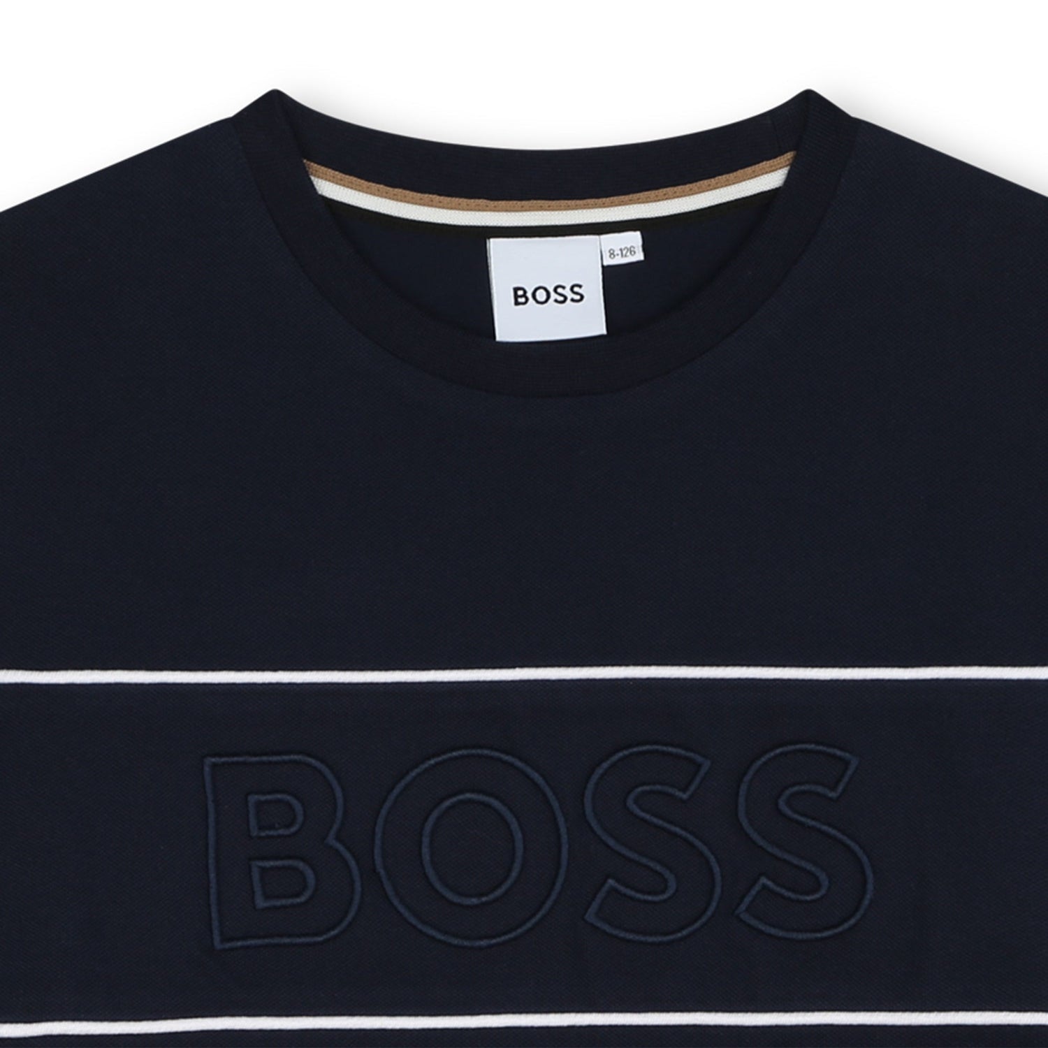 Short Sleeve Piqué Tee with Contrast Piping Hugo Boss