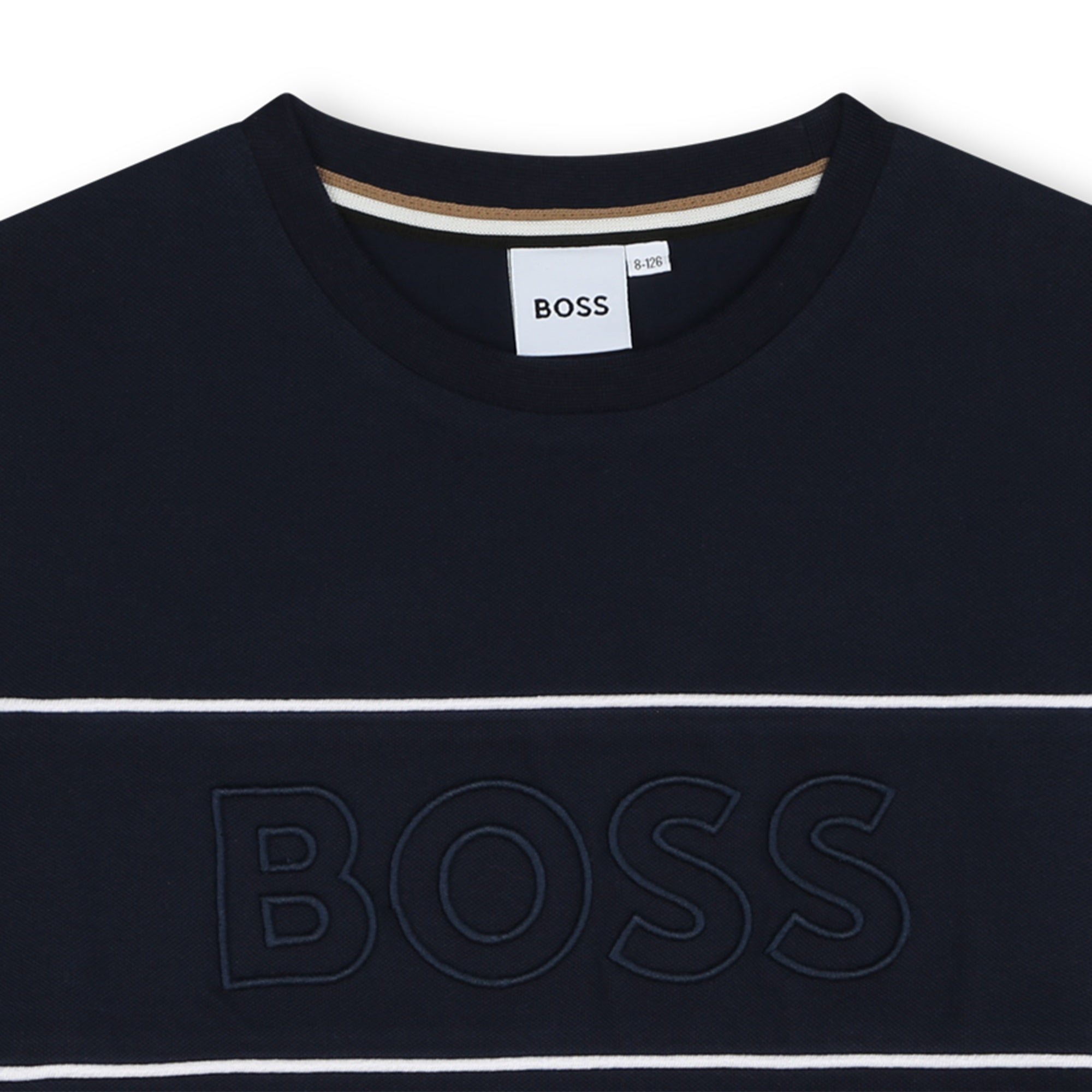Short Sleeve Piqué Tee with Contrast Piping Hugo Boss