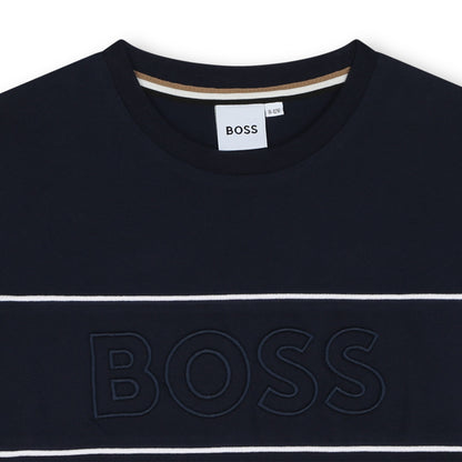 Short Sleeve Piqué Tee with Contrast Piping Hugo Boss