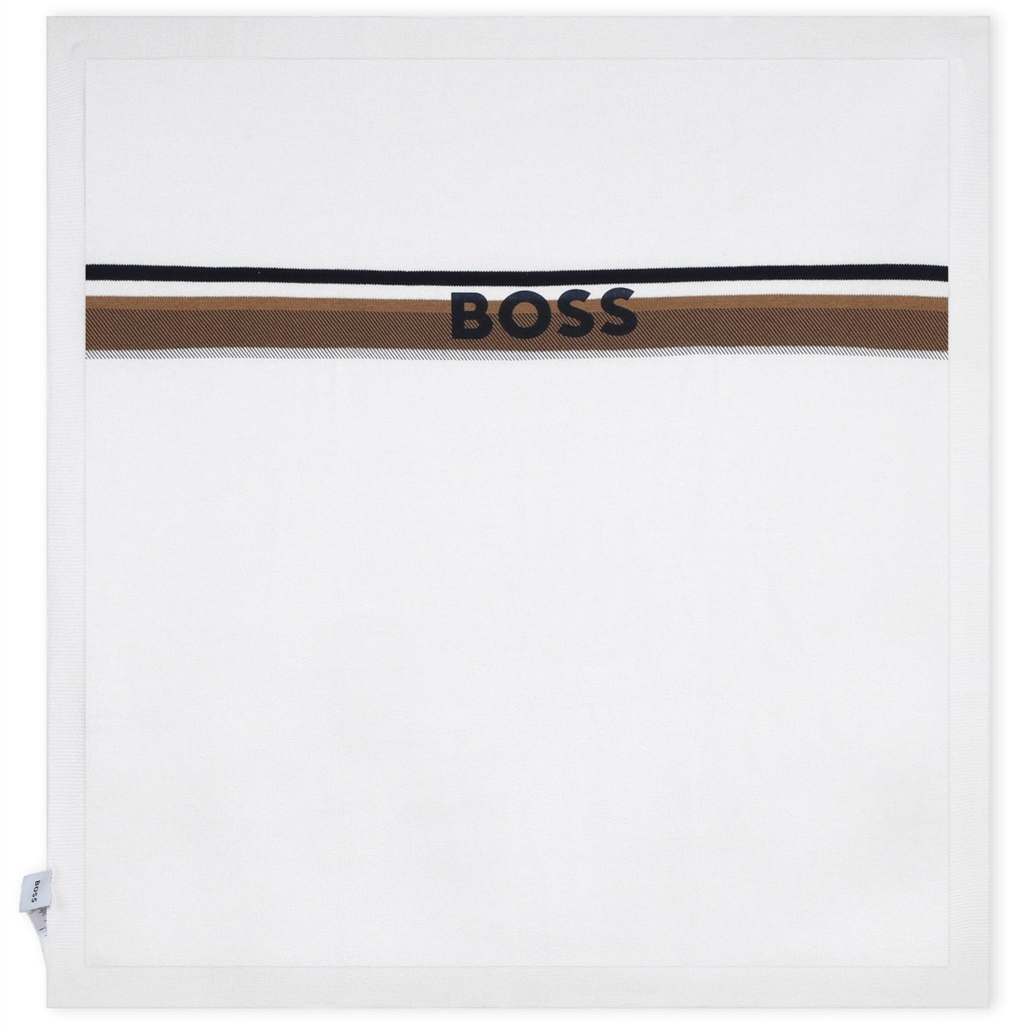 Cotton Knit Baby Blanket with Jacquard Print Hugo Boss