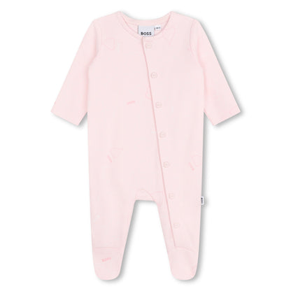 Pale Pink Pyjamas and Hat Set Hugo Boss