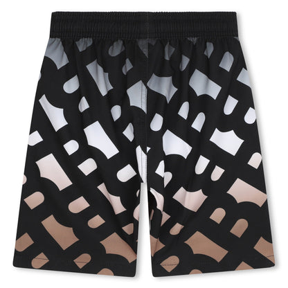 Monogrammed Black Swim Shorts Hugo Boss