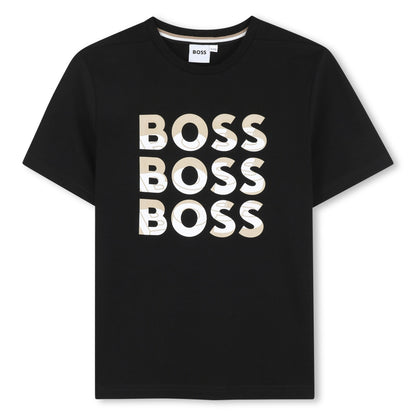 Short-Sleeved Tee with Multi Logo Hugo Boss