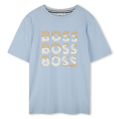 Short-Sleeved Tee with Multi Logo Hugo Boss