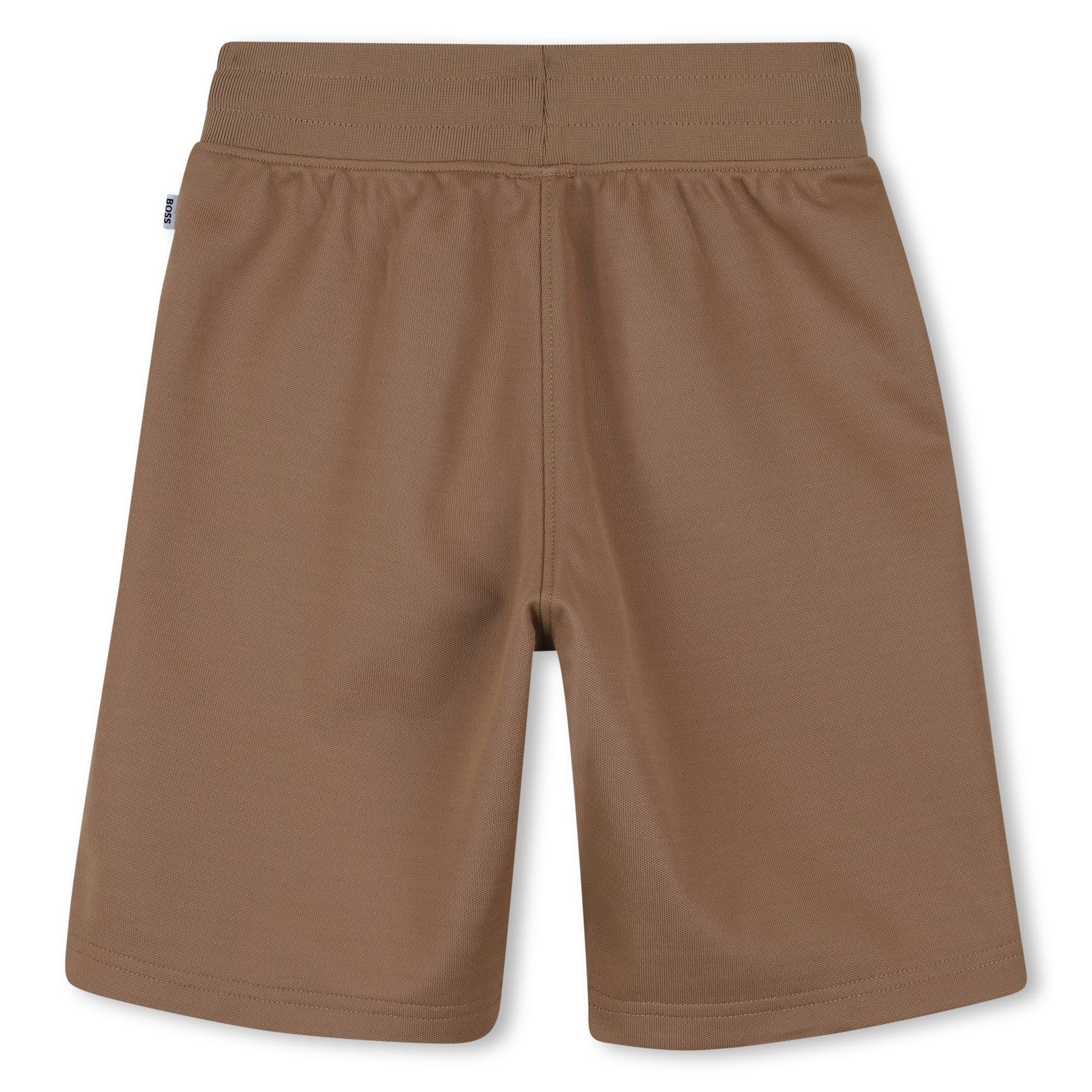 Cotton Piqué Jogging Shorts with Patch Pockets and Logo Details Hugo Boss