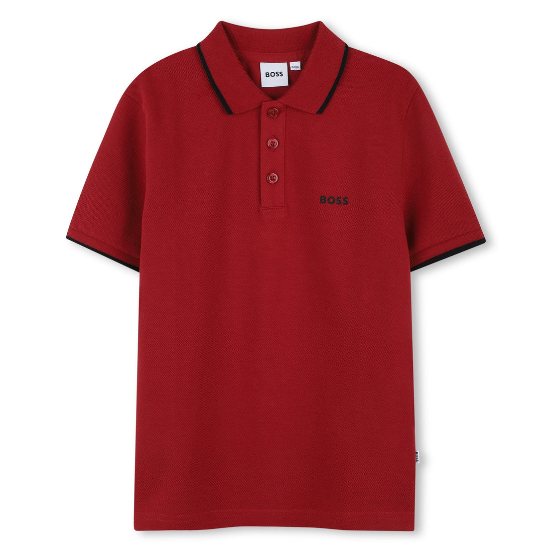 Classic Red Cotton Polo Shirt for Boys Hugo Boss