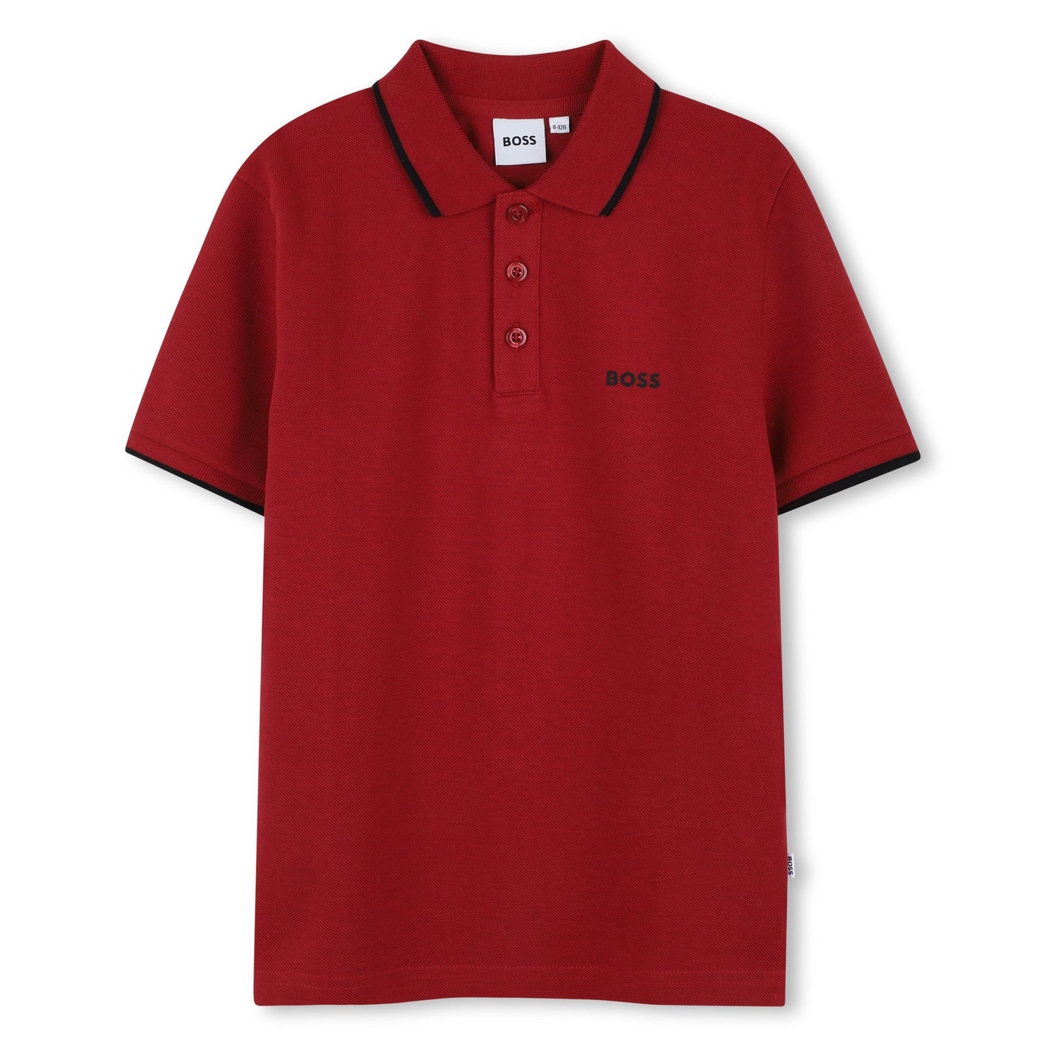 Classic Red Cotton Polo Shirt for Boys Hugo Boss