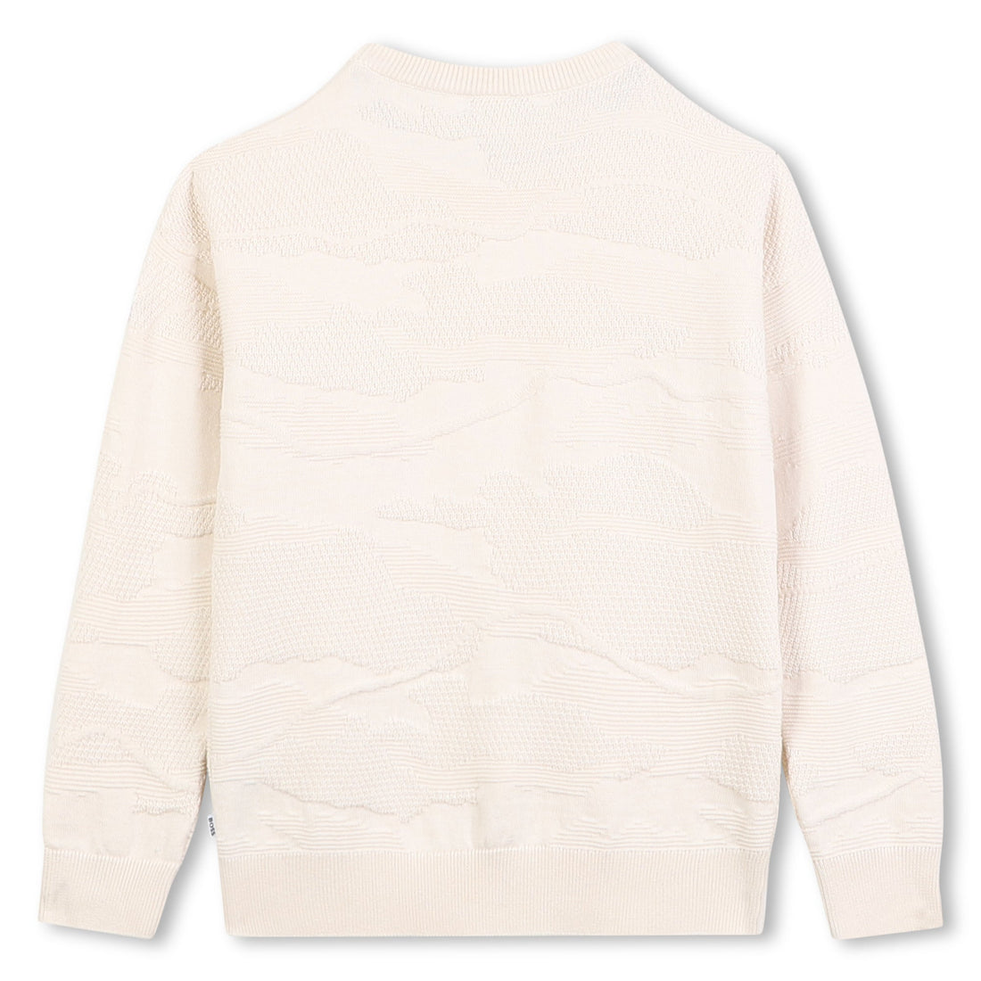 Cotton Knit Sweater with Dot Pattern and Logo Badge Hugo Boss
