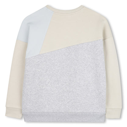 Loose-Fit Brushed Fleece Sweatshirt with Ribbed Yoke and Embroidered Logo Hugo Boss