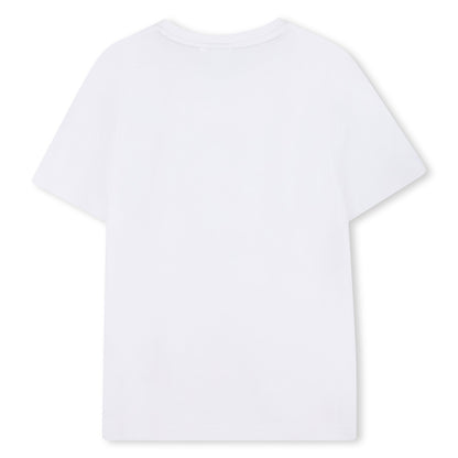 Cotton Jersey Short Sleeve T-Shirt with Fancy Logo Print Hugo Boss