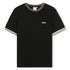 Cotton Piqué Short Sleeve T-Shirt with Iconic Stripe Detail and Logo Hugo Boss