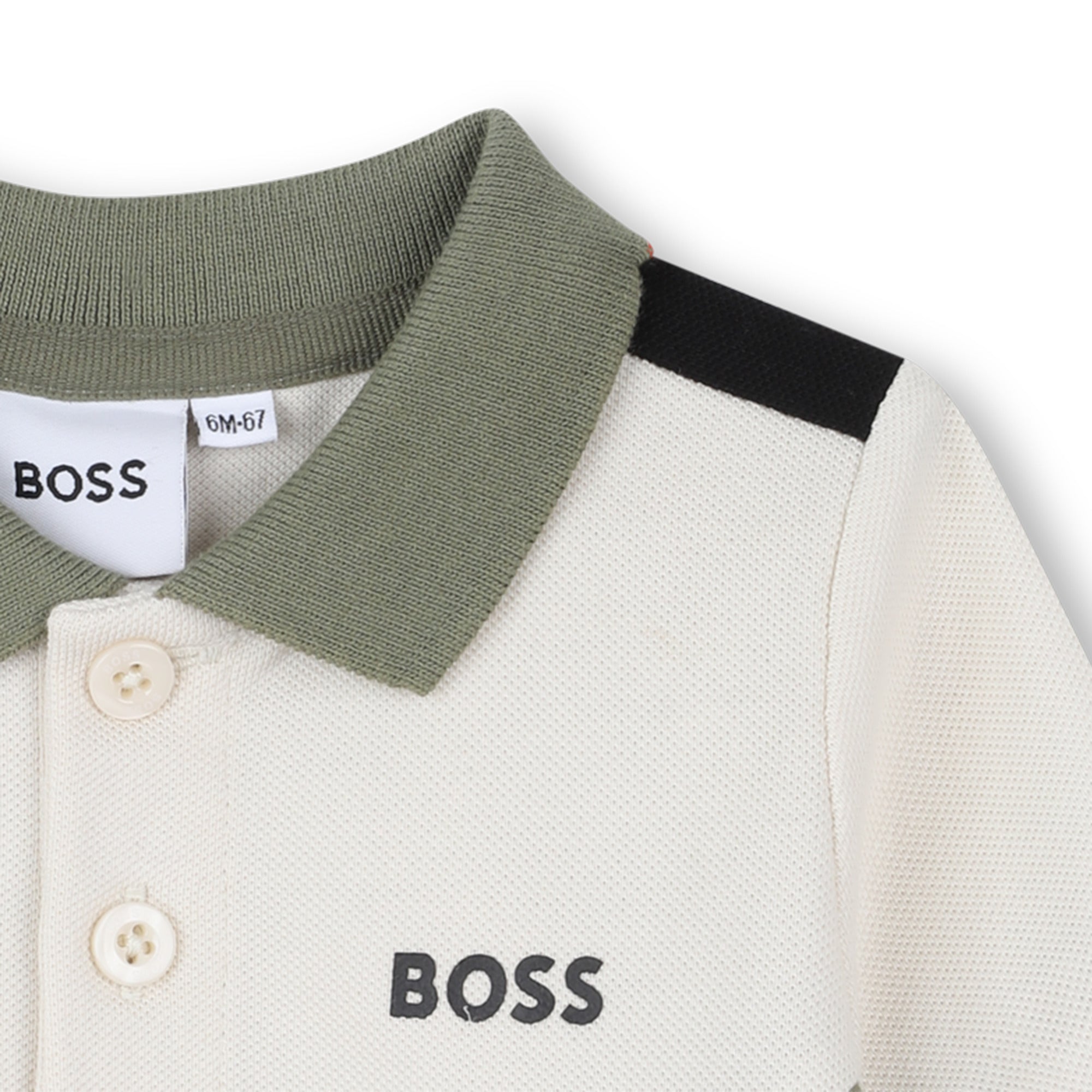 Colourblock Cotton Polo Shirt for Baby Boy Hugo Boss