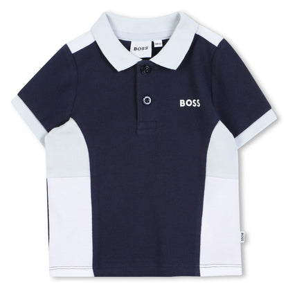 Colourblock Cotton Polo Shirt for Baby Boy Hugo Boss