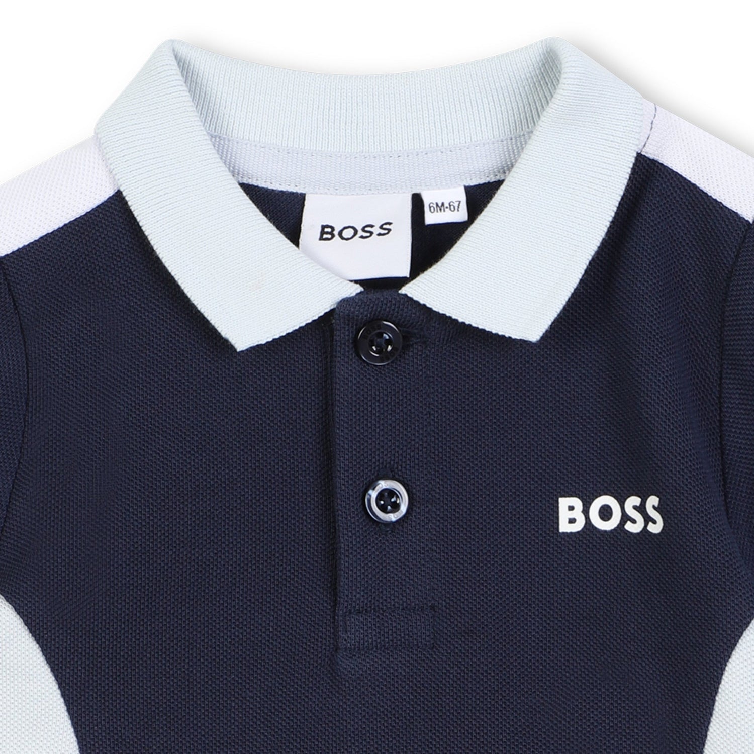 Colourblock Cotton Polo Shirt for Baby Boy Hugo Boss
