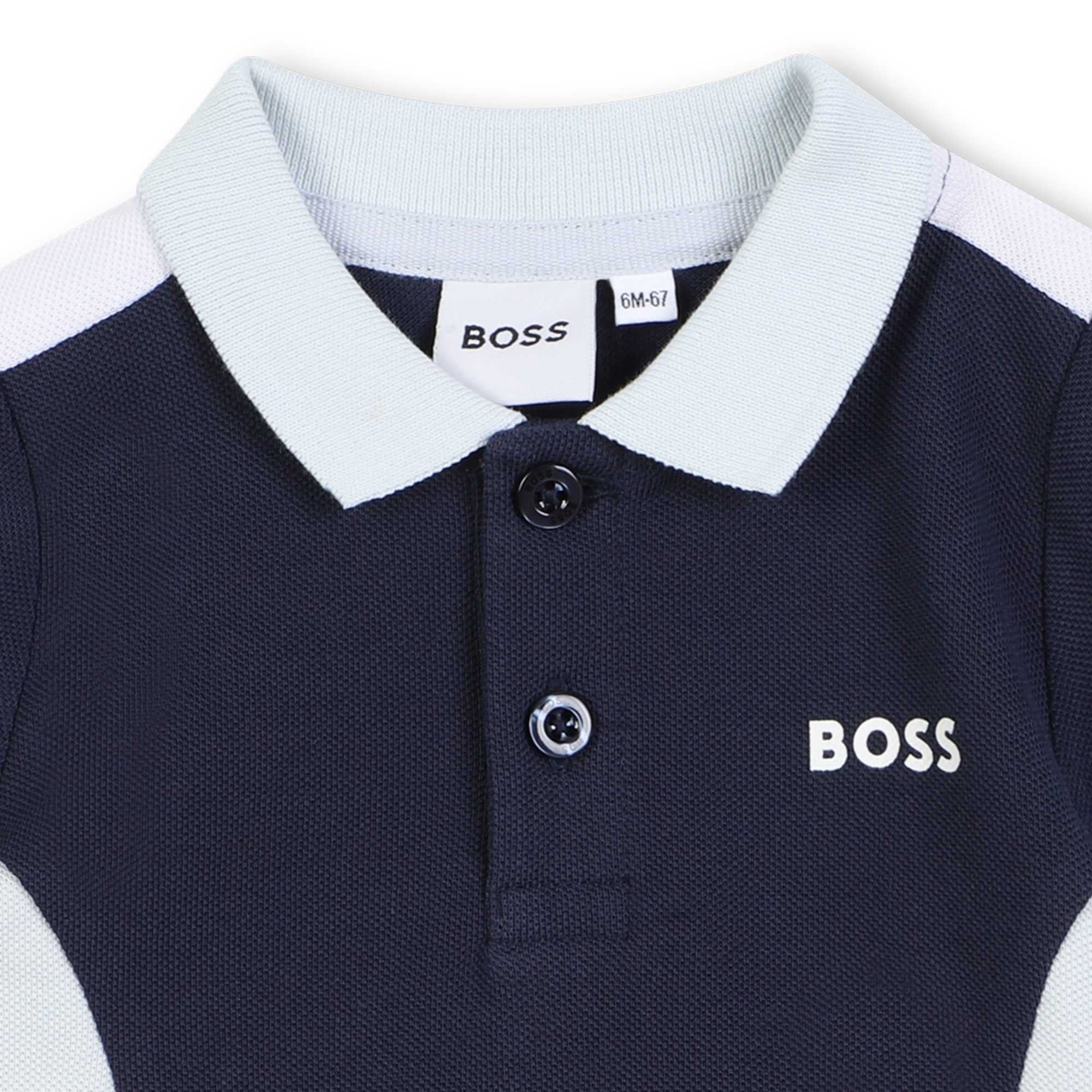 Colourblock Cotton Polo Shirt for Baby Boy Hugo Boss