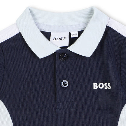 Colourblock Cotton Polo Shirt for Baby Boy Hugo Boss