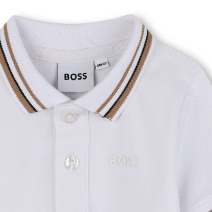 Short-Sleeved Cotton Polo Shirt for Boys Hugo Boss