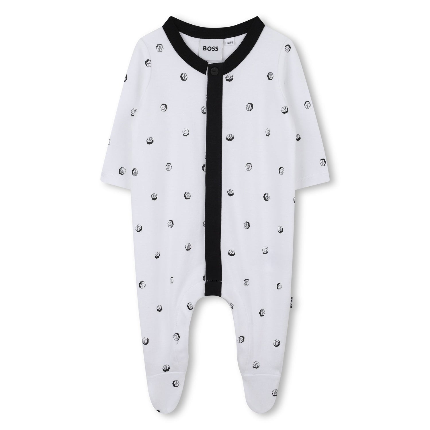White and Black Cotton Newborn Gift Set with Babygrow, Bodysuit and Two Hats Hugo Boss