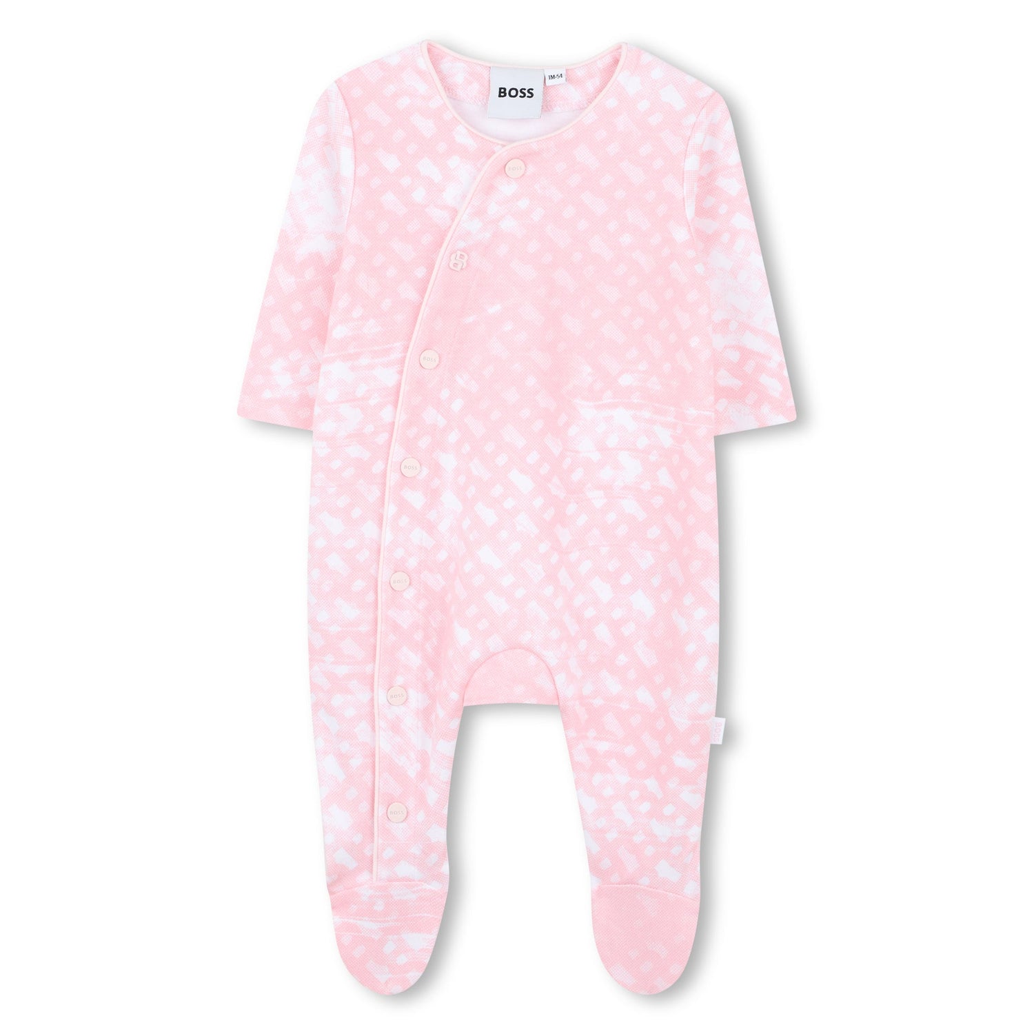 Baby Sleepsuit and Hat Set in Soft Pink Hugo Boss