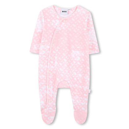 Baby Sleepsuit and Hat Set in Soft Pink Hugo Boss