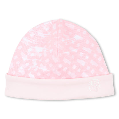 Baby Sleepsuit and Hat Set in Soft Pink Hugo Boss