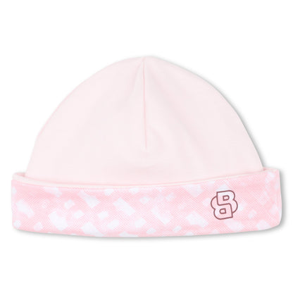 Baby Sleepsuit and Hat Set in Soft Pink Hugo Boss